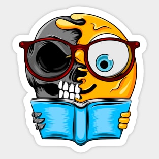 Nerd Reading Zombie Emoji Sticker